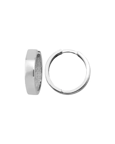 9CT W/G FLAT HUGGIES 3mm/13mm